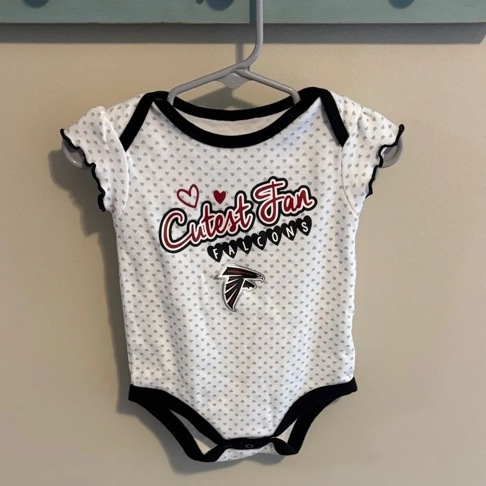 NFL Falcons Baby Bodysuit - White and Black size 3-6 Months